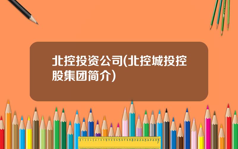 北控投资公司(北控城投控股集团简介)