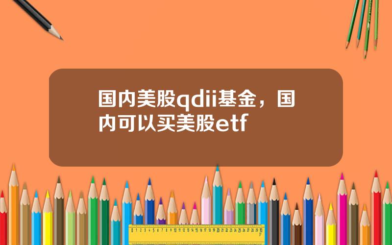 国内美股qdii基金，国内可以买美股etf