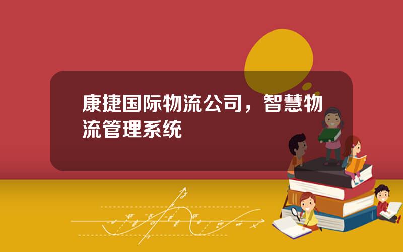 康捷国际物流公司，智慧物流管理系统