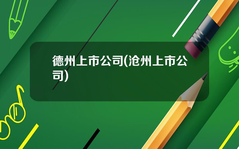 德州上市公司(沧州上市公司)