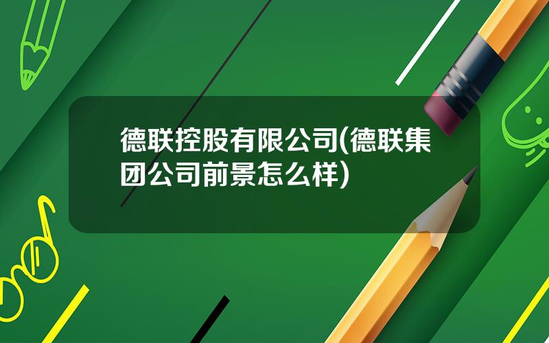 德联控股有限公司(德联集团公司前景怎么样)