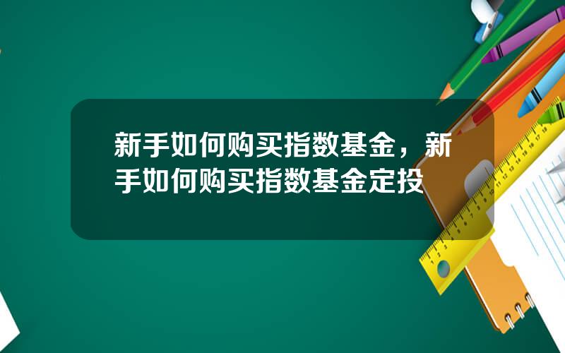 新手如何购买指数基金，新手如何购买指数基金定投