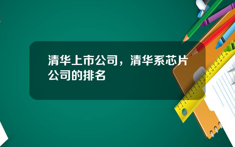 清华上市公司，清华系芯片公司的排名