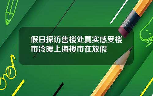 假日探访售楼处真实感受楼市冷暖上海楼市在放假