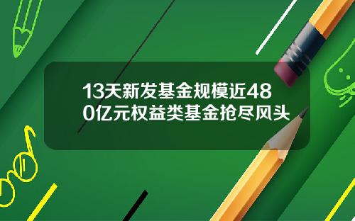 13天新发基金规模近480亿元权益类基金抢尽风头