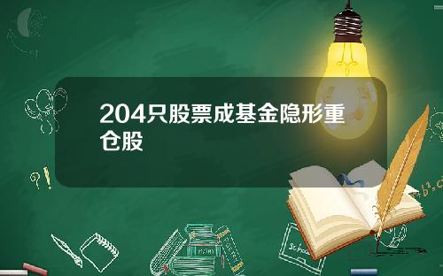 204只股票成基金隐形重仓股