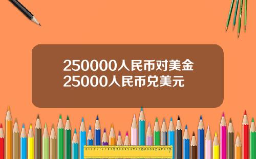 250000人民币对美金25000人民币兑美元