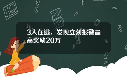 3人在逃，发现立刻报警最高奖励20万