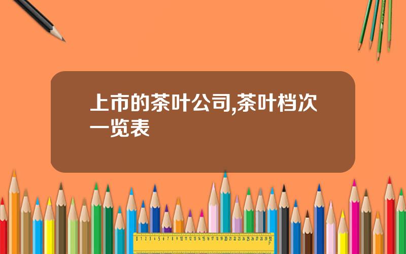 上市的茶叶公司,茶叶档次一览表