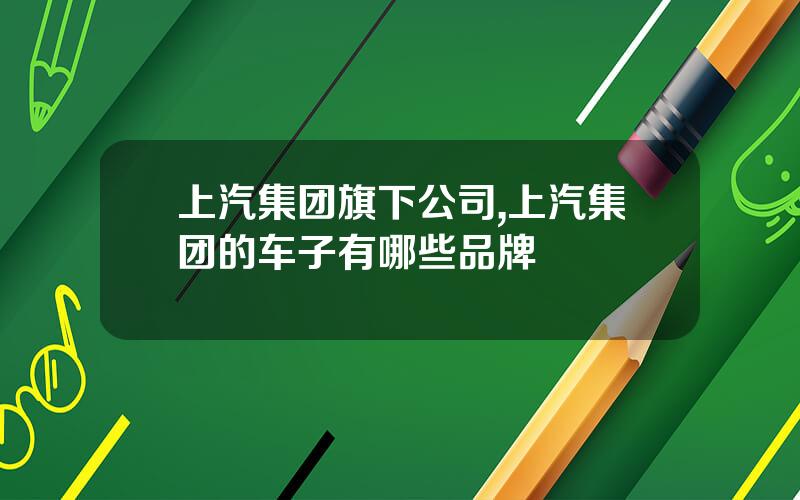 上汽集团旗下公司,上汽集团的车子有哪些品牌