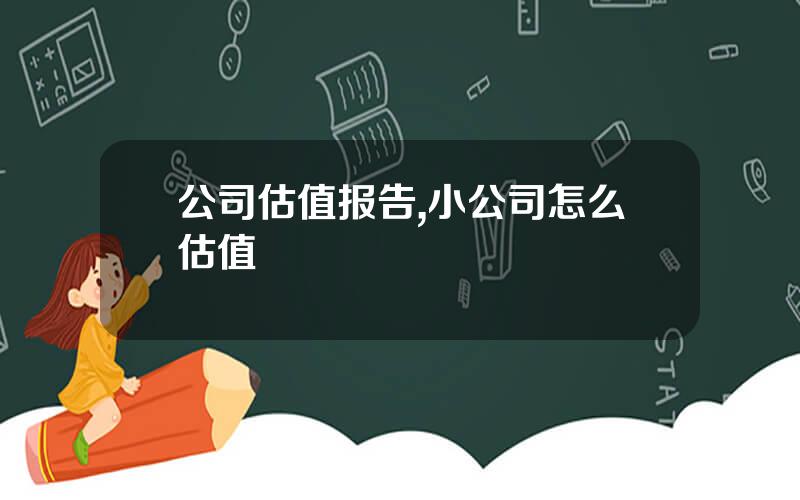 公司估值报告,小公司怎么估值