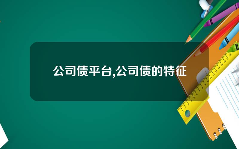 公司债平台,公司债的特征