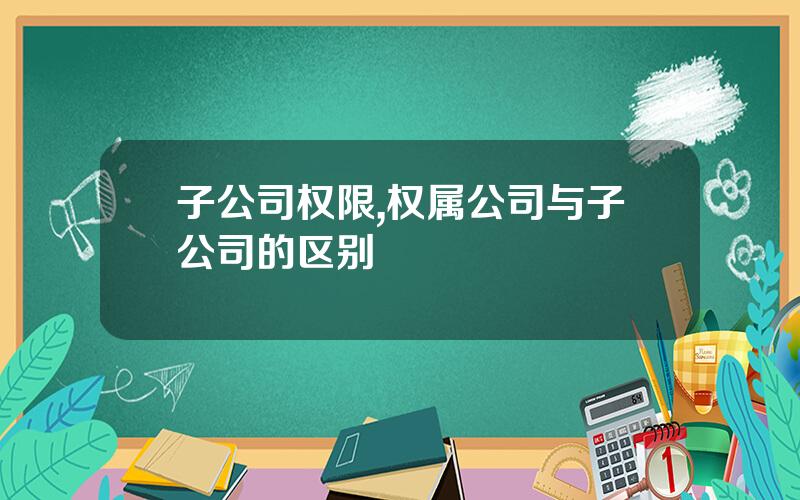 子公司权限,权属公司与子公司的区别