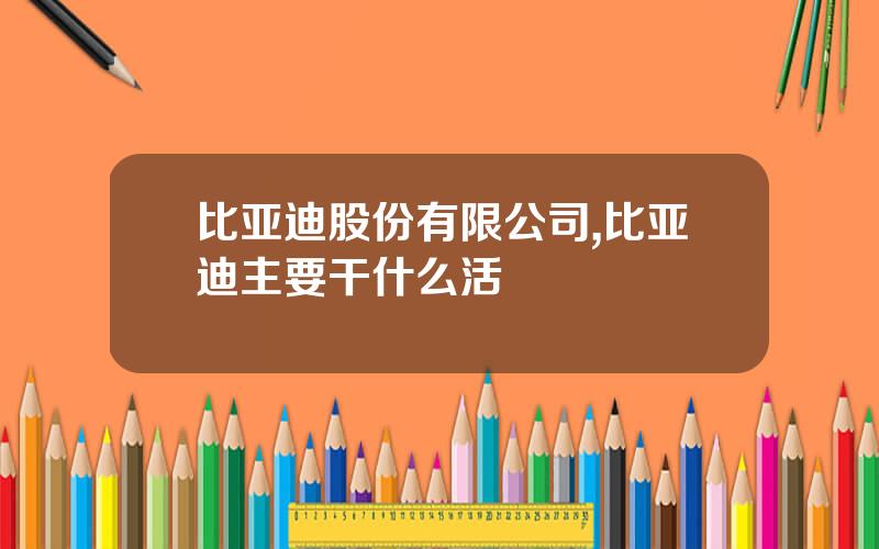 比亚迪股份有限公司,比亚迪主要干什么活